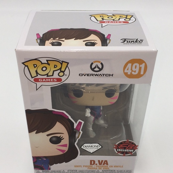 Overwatch D Va Eb Games Exclusive Funko Pop 491 Diamond Collection Figure - Picture 5 of 11